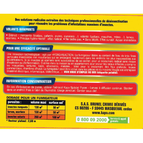 Insecticide fumigène tous insectes KAPO, 0.34 l - KAPO