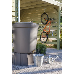 Récupérateur d'eau aérien GARANTIA cylindrique taupe , 300 l - GARANTIA