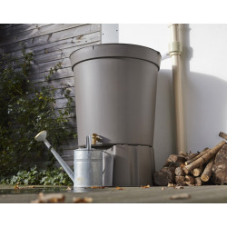 Récupérateur d'eau aérien GARANTIA cylindrique taupe , 300 l - GARANTIA