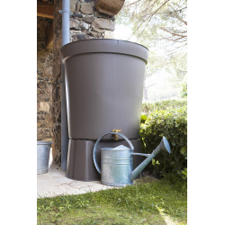 Récupérateur d'eau aérien GARANTIA cylindrique taupe , 300 l - GARANTIA