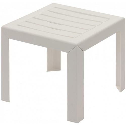 Table de jardin basse GROSFILLEX Miami carré blanc 2 personnes - GROSFILLEX