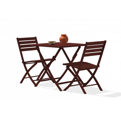 Table de jardin de repas DCB GARDEN Marius carré carmin 2 personnes - DCB GARDEN
