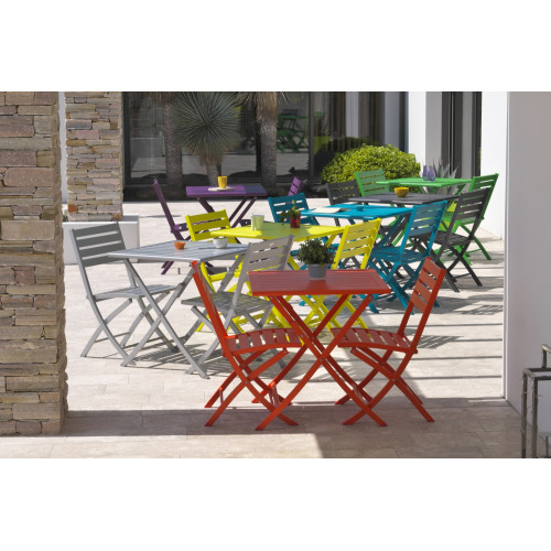 Table de jardin de repas DCB GARDEN Marius carré gris anthracite 2 personnes - DCB GARDEN