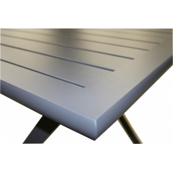 Table de jardin de repas DCB GARDEN Marius carré gris anthracite 2 personnes - DCB GARDEN