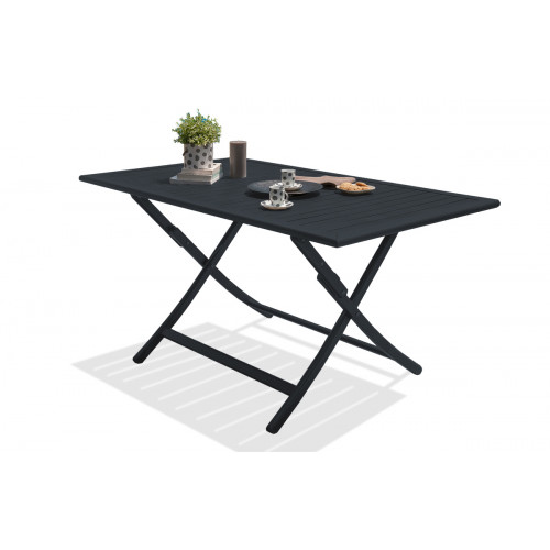 Table de jardin de repas DCB GARDEN Marius rectangulaire gris anthracite 4/6 per - DCB GARDEN