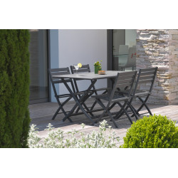 Table de jardin de repas DCB GARDEN Marius rectangulaire gris anthracite 4/6 per - DCB GARDEN