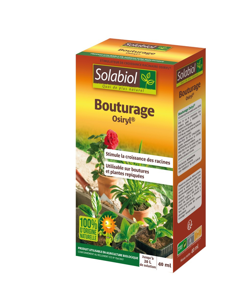 Traitement des insectes hormone de bouturage SOLABIOL, pour tous végétaux, 40ML