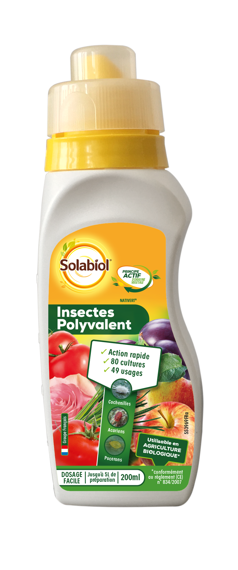 Traitement des insectes polyvalent SOLABIOL, pour tous végétaux, 200ML