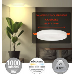 Spot encastrable ONYX FRAMELESS 10W 1000lm - Temperature Variable - Arlux Lighting