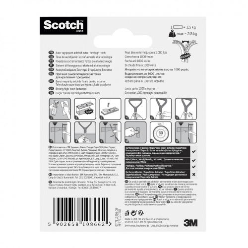 4 bandes auto-agrippantes noir SCOTCH L.7.6 x l.25 mm - SCOTCH