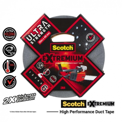 Adhésif de réparation SCOTCH Ultra extremium, une face L.25 m x l.48 mm noir - SCOTCH