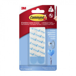 Lot de 8 languettes adhésives Enlevables COMMAND, transparent - COMMAND