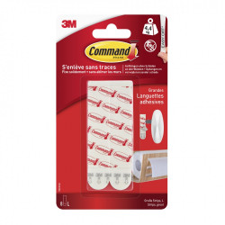 Lot de 8 languettes adhésives Standard COMMAND, blanc de marque COMMAND, référence: B5939900