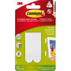 Lot de 8 languettes adhésives Tableaux COMMAND, blanc - COMMAND