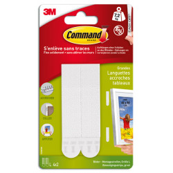 Lot de 8 languettes adhésives Tableaux COMMAND, blanc - COMMAND