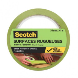 Ruban de masquage SCOTCH l.36 mm x L.41 m surfaces rugueuses - SCOTCH