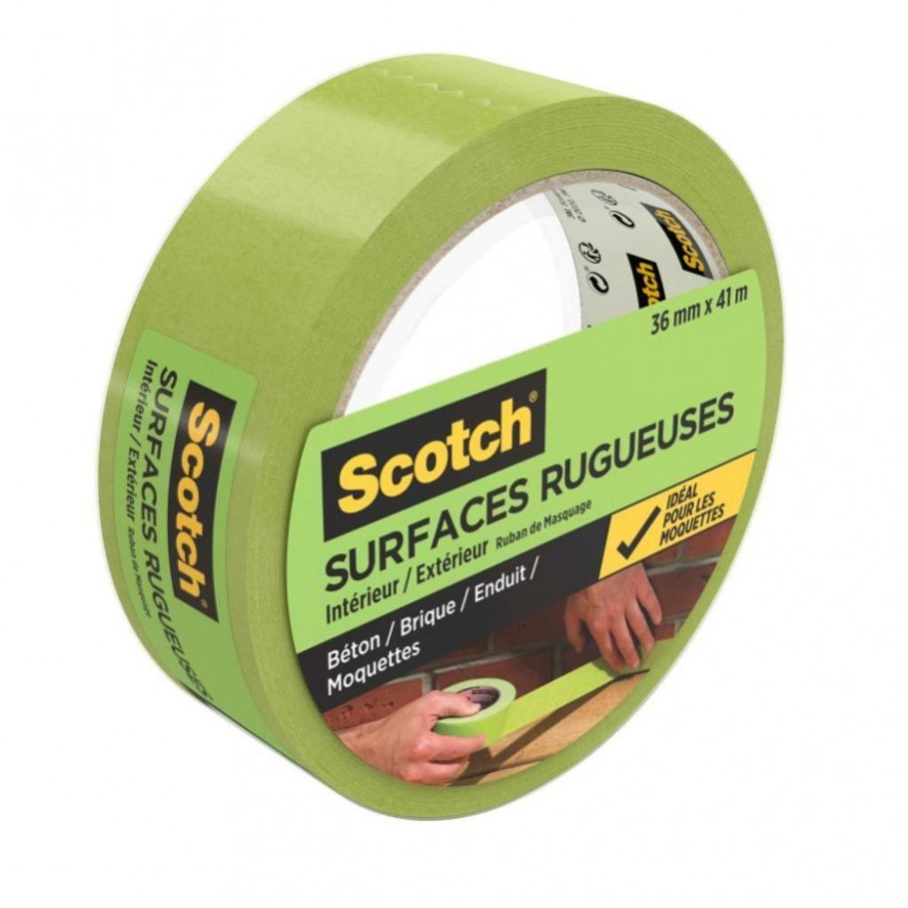 Pack De 3 Rubans De Masquage Scotch Classic - 36 Mm X 50 M, Beige - Idéal Pour Peinture Et Décoration