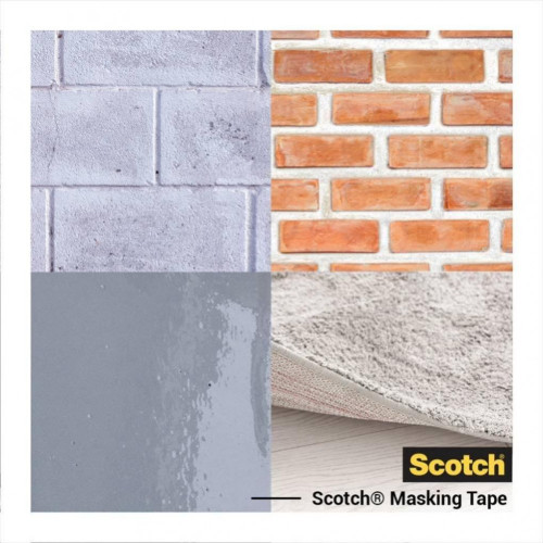 Ruban de masquage SCOTCH l.36 mm x L.41 m surfaces rugueuses - SCOTCH