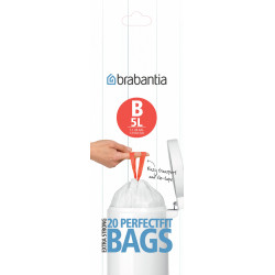 Sacs-poubelle de salle de bains 5 l blanc BRABANTIA de marque BRABANTIA, référence: J6090300