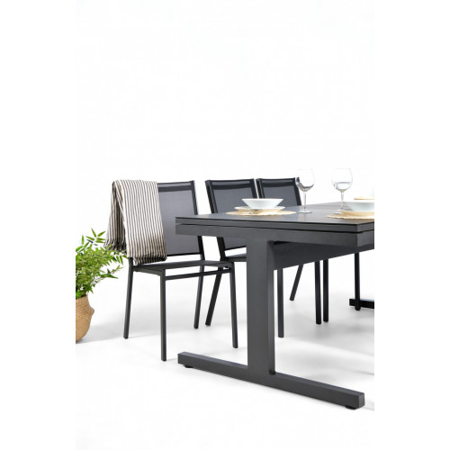Table de jardin de repas ARCANE Sunrise rectangulaire anthracite de 6 à 10 perso - ARCANE