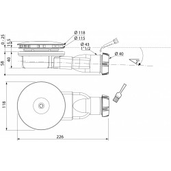 Bonde de douche extra-plate, Diam.90 mm, WIRQUIN - WIRQUIN