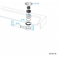 WIRQUIN Bonde de douche extra-plate, Diam.90 mm, WIRQUIN