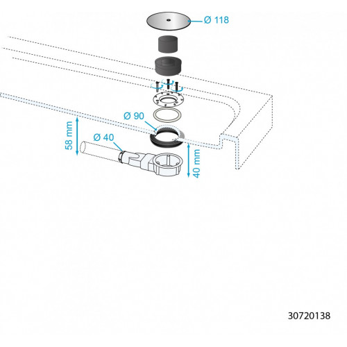 Bonde de douche extra-plate, Diam.90 mm, WIRQUIN - WIRQUIN