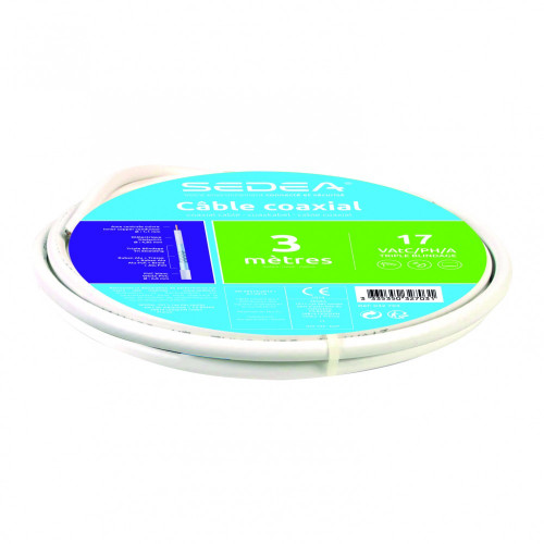 Câble coaxial tv 17vatc triple blindage L.3 m SEDEA - SEDEA