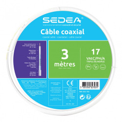 Câble coaxial tv 17vatc triple blindage L.3 m SEDEA - SEDEA