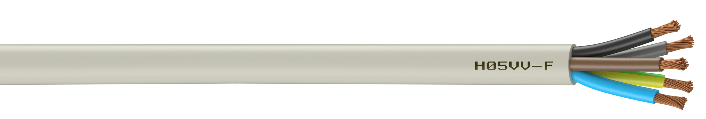 Câble électrique 5 G 1.5 mm² ho5vvf L.10 m, blanc