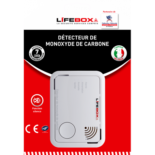 Lifebox Détecteur de monoxyde de carbone LIFEBOX Detco13nf , 7 ans