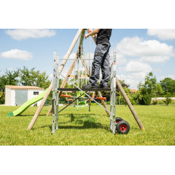 Echafaudage aluminium jardin avec roue HAILO hauteur de travail 3 m - HAILO