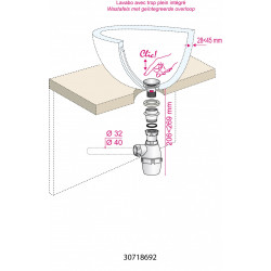 Ensemble  vidage de lavabo Quick-Clac, 30718692 WIRQUIN - WIRQUIN