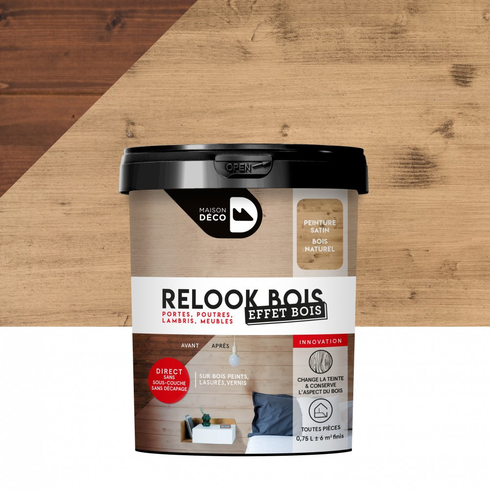 Peinture boiseries Maison Déco Relook bois effet bois naturel 750ml - vue 2