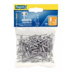 Lot de 100 rivets aluminium Diam.4 x H.12 mm RAPID de marque RAPID, référence: B6284700