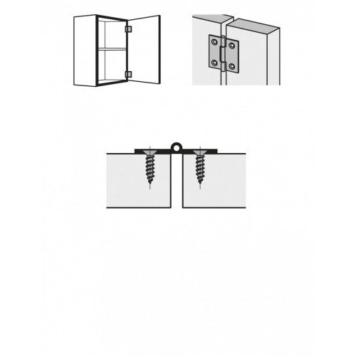 Lot de 2 paumelles acier pour meuble HETTICH, L.40 x l.35 mm - HETTICH