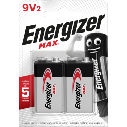 Lot de 2 piles alcaline 9 v Max, 9 V, ENERGIZER de marque ENERGIZER, référence: B6287500