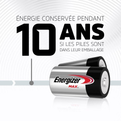 Lot de 2 piles alcaline lr20 d Max, 1.5 V, ENERGIZER - ENERGIZER