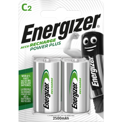 Lot de 2 piles rechargeable lr14, 2200 mAh, ENERGIZER de marque ENERGIZER, référence: B6289000