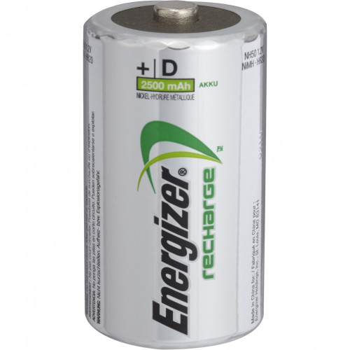 Lot de 2 piles rechargeable lr20 d, 2500 mAh, ENERGIZER - ENERGIZER