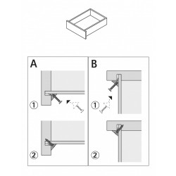 Lot de 20 stabilisateurs d'angle pour paroi arrière plastique HETTICH, l.10.7 mm - HETTICH