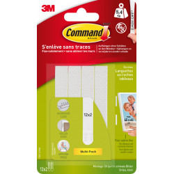 Lot de 24 languettes adhésives Cadres fins COMMAND, blanc de marque COMMAND, référence: B6293900