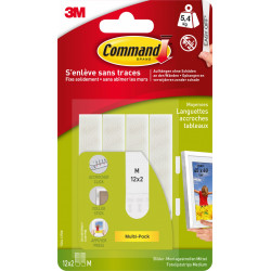 Lot de 24 languettes adhésives Tableaux COMMAND, blanc - COMMAND