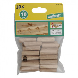 Lot de 30 tourillons Diam.10 x 40 mm WOLFCRAFT - WOLFCRAFT