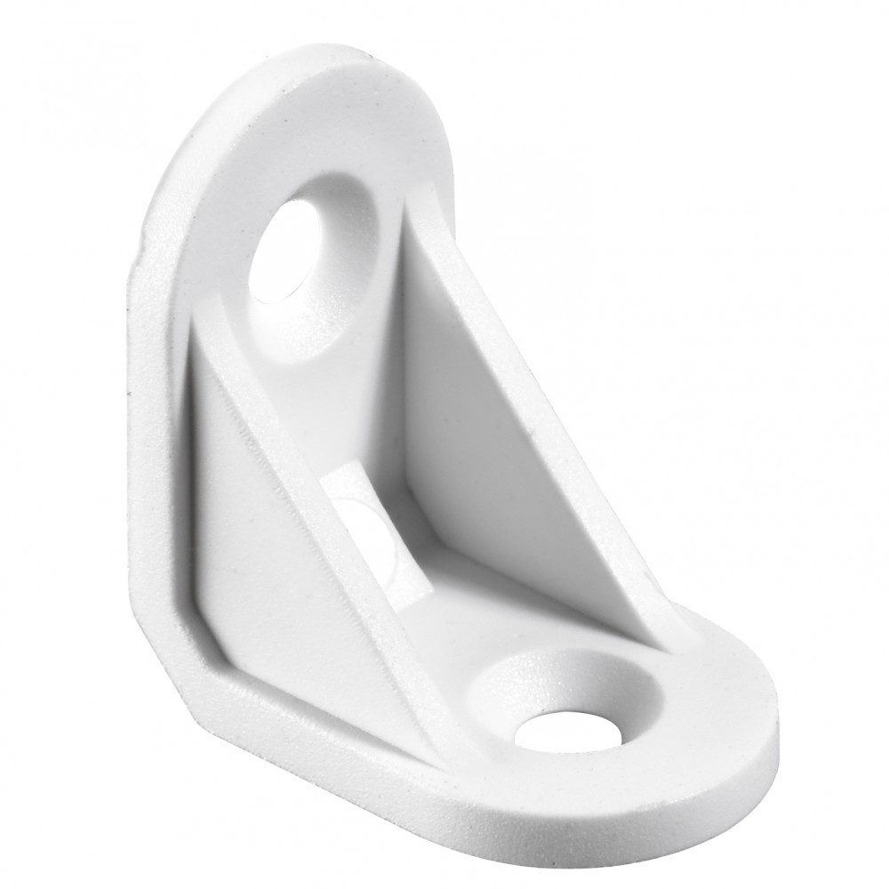 Lot de 4 équerres de chaise plastique brut HETTICH, l.24 mm