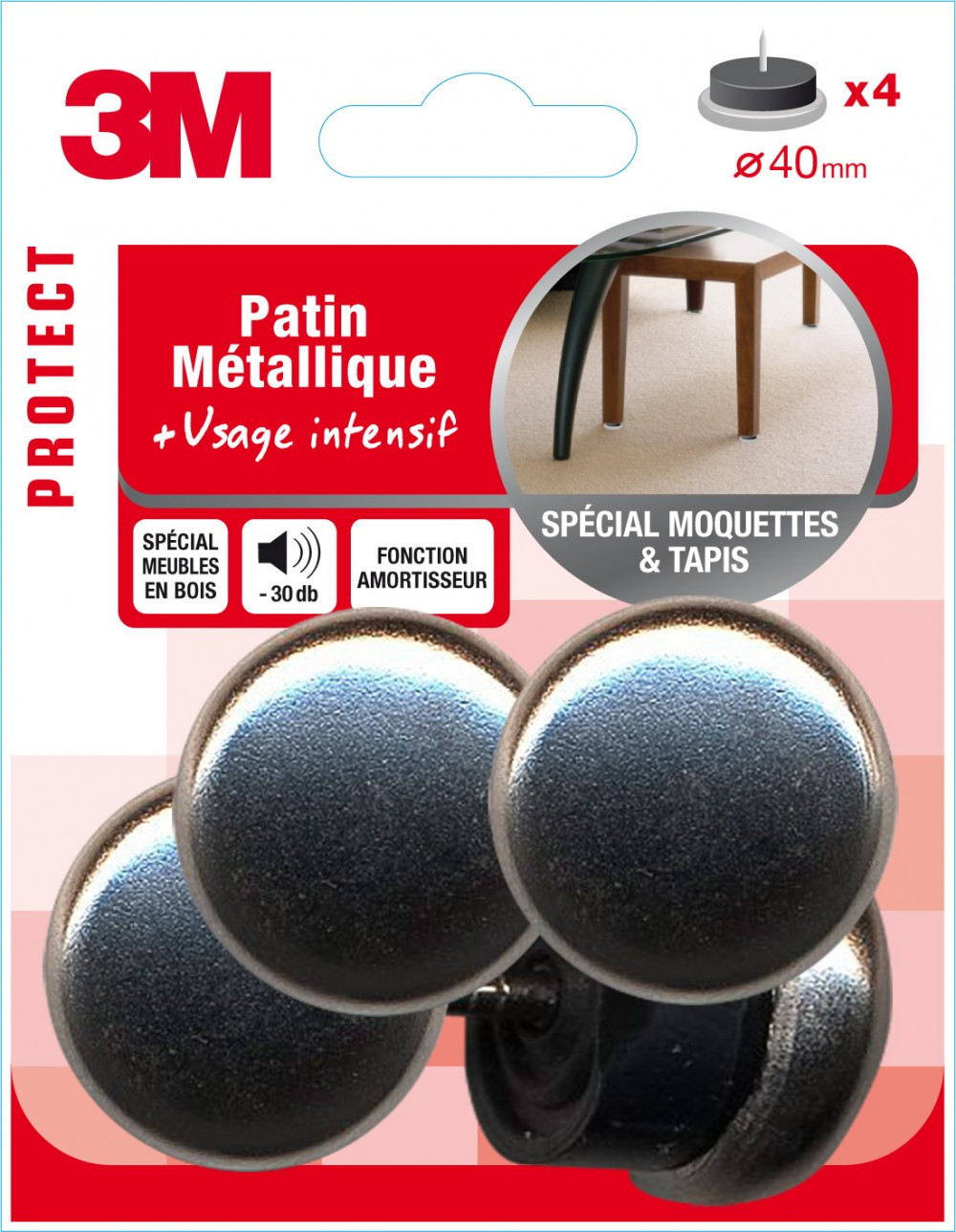 Lot De 40 Patins De Meuble Métal/Caoutchouc - Diamètre 22 Mm - Résistants à L'Eau - Neuf