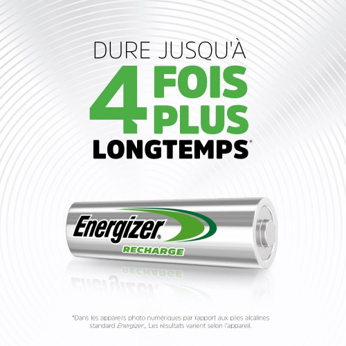 ENERGIZER Lot de 4 piles rechargeable aa Power plus, 2500 mAh, ENER