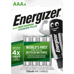 Lot de 4 piles rechargeable aaa Power plus, 700 mAh, ENERGIZER - ENERGIZER