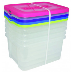 lot de 5 boîtes ALLIBERT plastique transparent l.44.8 x P.34.5 x H.22 cm cm de marque Allibert, référence: B6312100