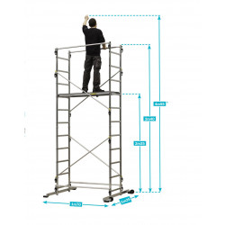 Echafaudage TEK'UP, hauteur de travail 4,55m - CENTAURE 